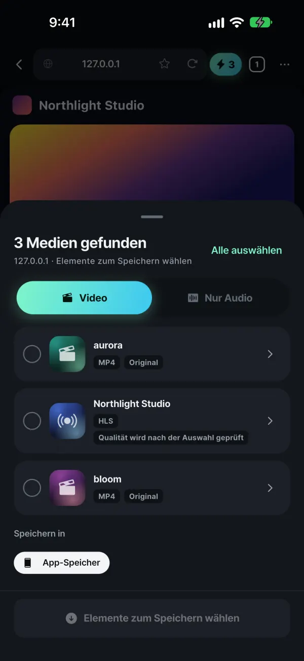 Erkennt laufende Medien