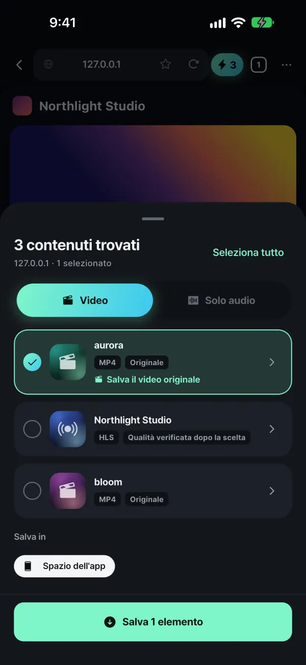 Salva i tuoi contenuti