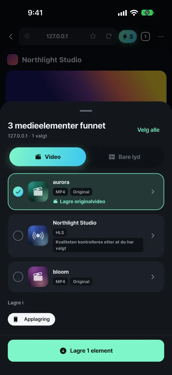 Lagre dine egne medier