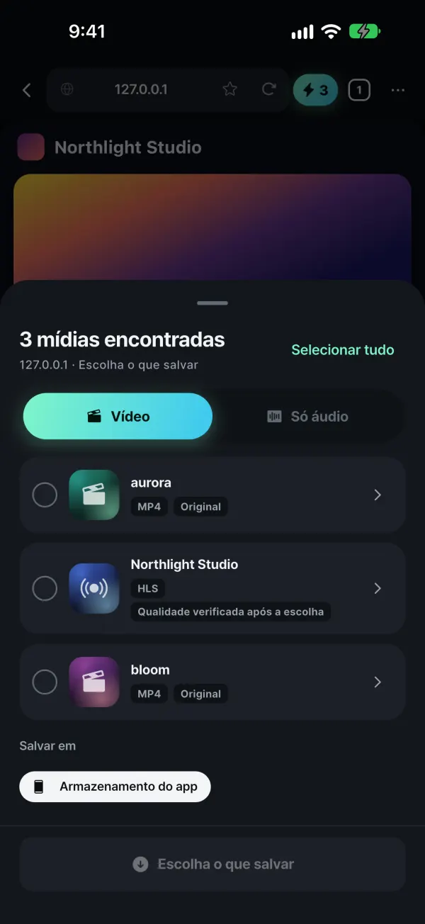 Detecta a mídia em reprodução