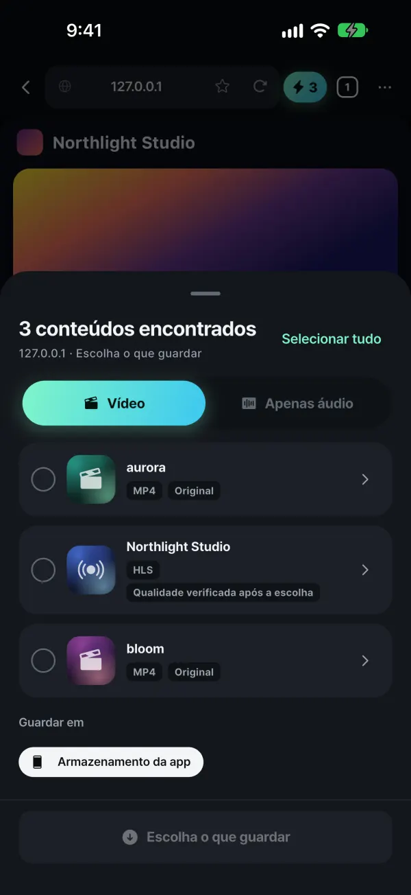 Deteta o conteúdo em reprodução
