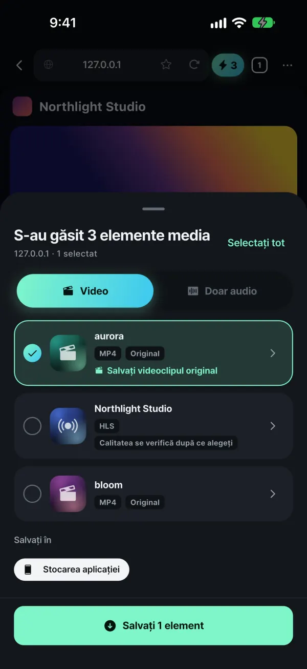 Salvează media ta